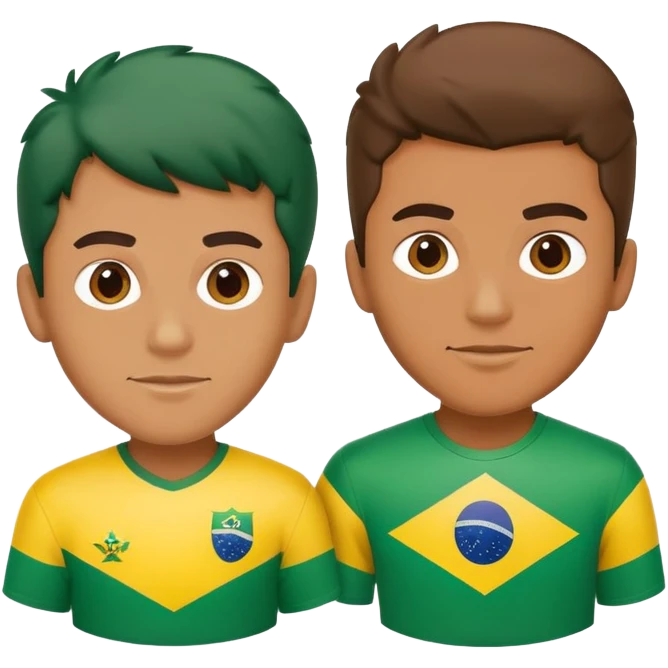 2 guys with Brazilian flag  emoji