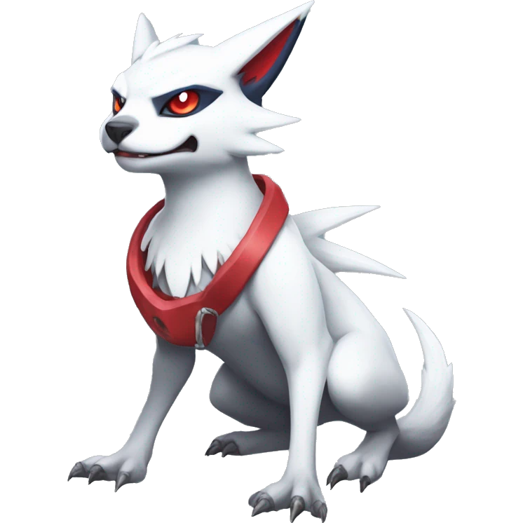 Cool Edgy Nargacuga-Absol-Zangoose-Sneasel-Quilava with a collar on, full body emoji