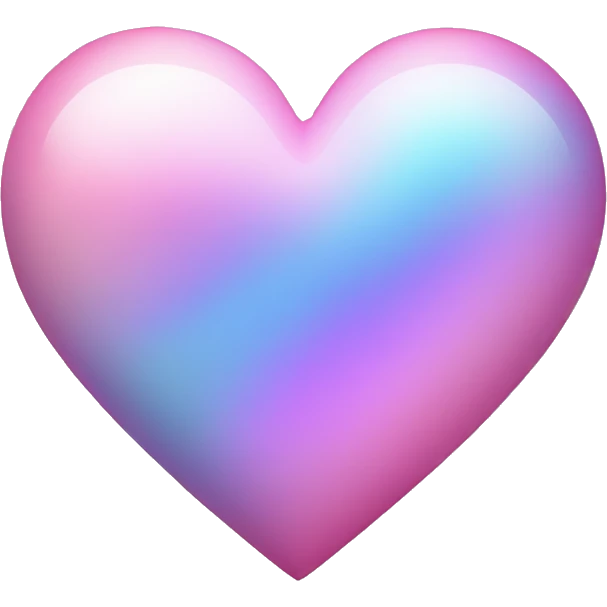 Pink and Blue iridescent heart  emoji