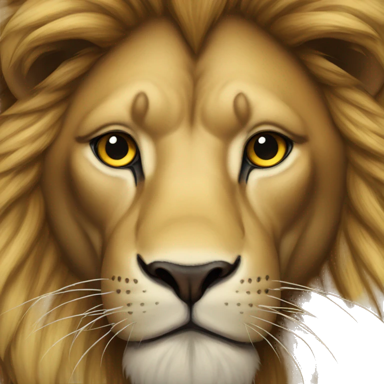 Lion with res eyes emoji