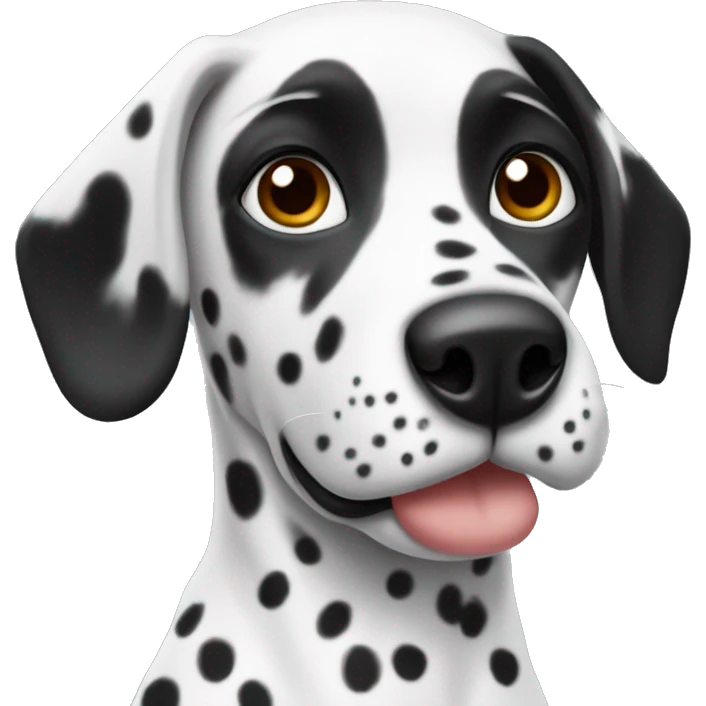 Dalmatian, dark ears, sports around eyes emoji