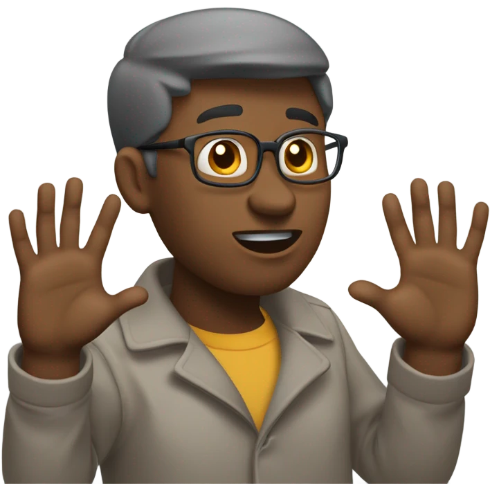 Person shrugging shoulders and arms and hands  asking why emoji