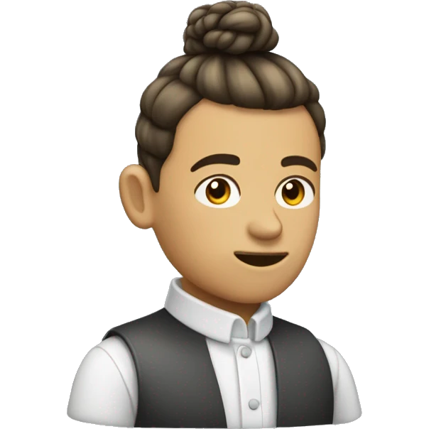 Un garçon au chignon qui fume  emoji
