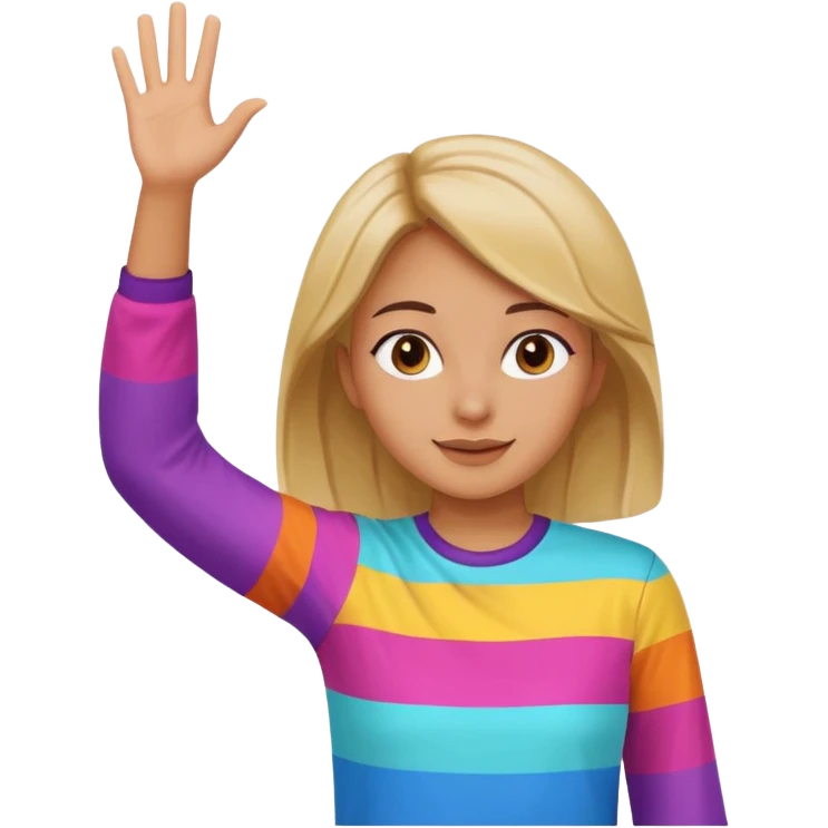 Girl waving hands in air emoji