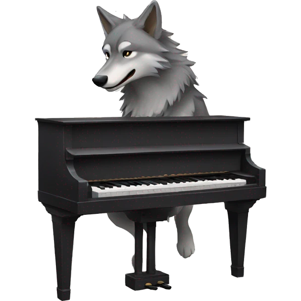 wolf playing piano  piano emoji