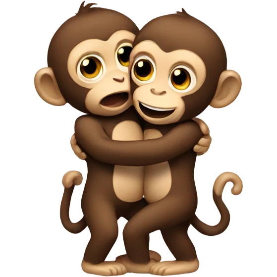 Two hugging monkeys emoji