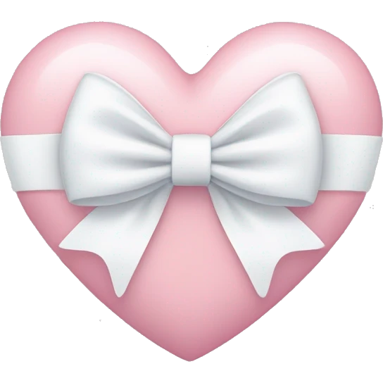 Pastel pink heart with white bow emoji