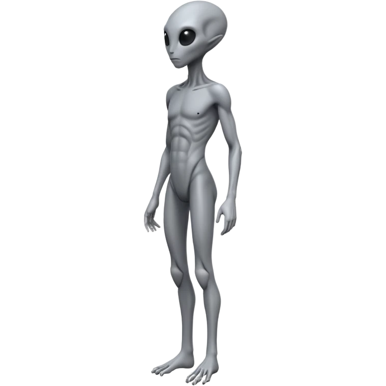 fullbody humanoid gray alien direct sideview emoji