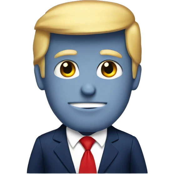 Donald Trump with navy suit and red tie  emoji