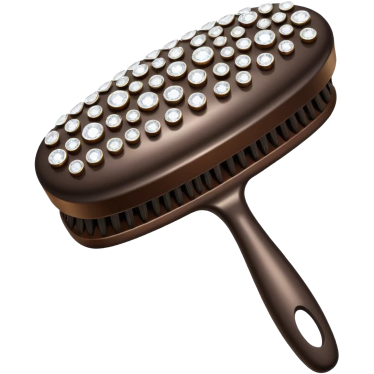 dark brown hair brush with diamonds emoji