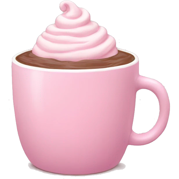 Aesthetic light pink hot chocolate emoji