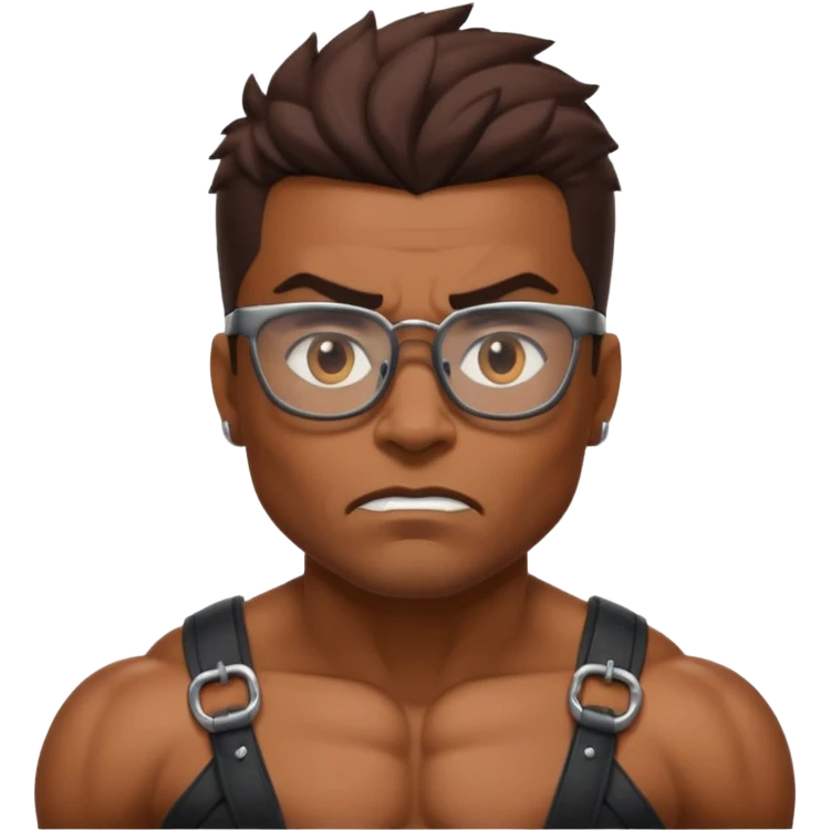 Glasses-Wearing wild Warrior bust emoji