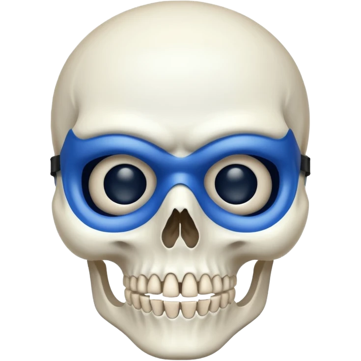 skeleton wearing blue mask emoji