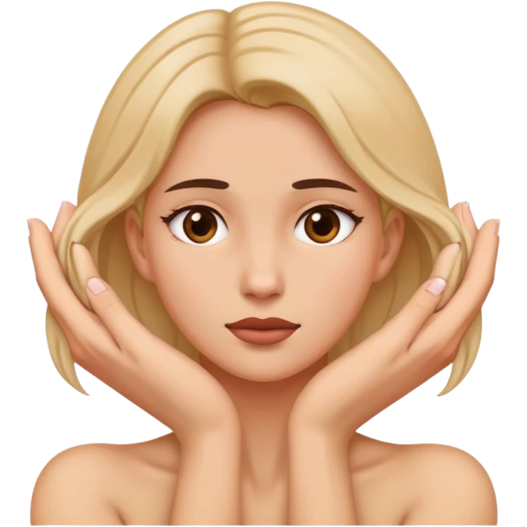 Female grabbing her neck with both hands emoji