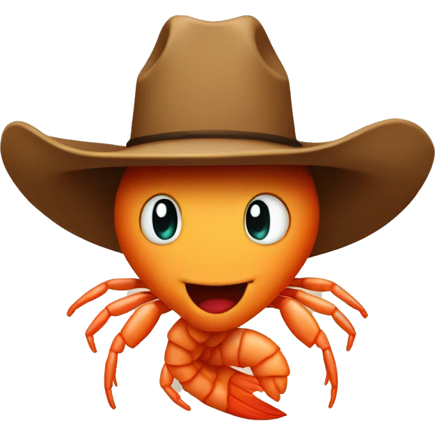 Shrimp wearing a cowboy hat  emoji