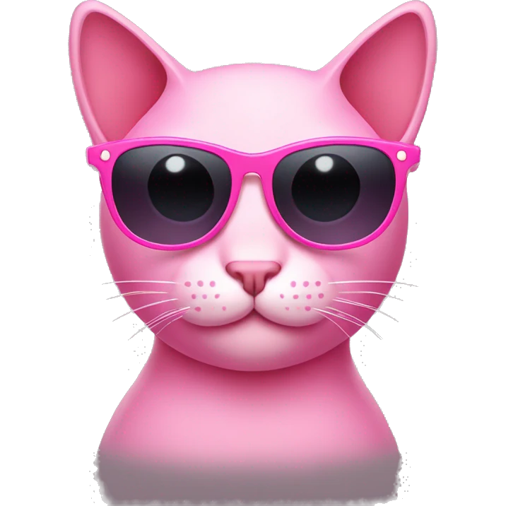 Pink cat with sunglasses emoji
