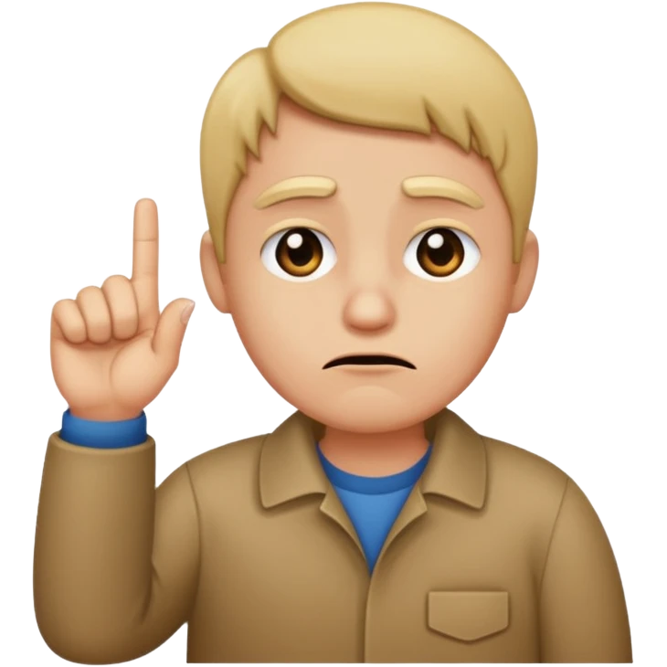 Sad face with middle left finger in disgust emoji