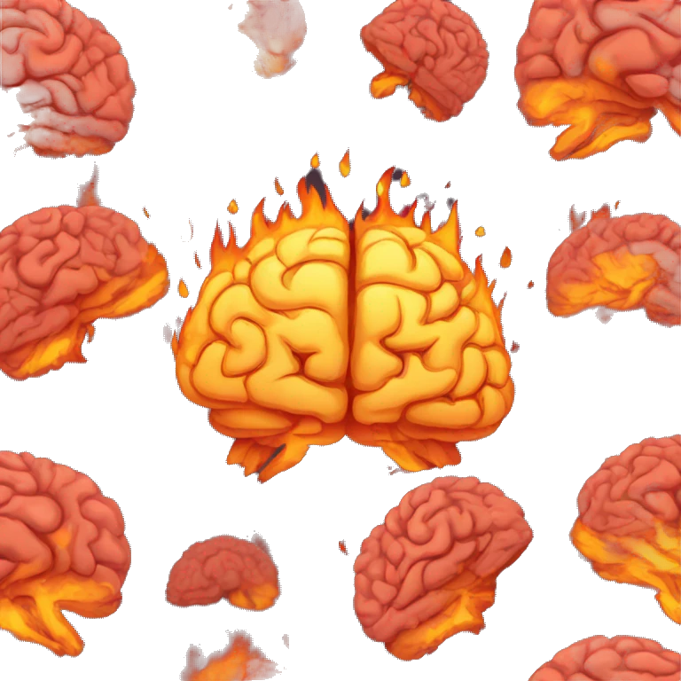 brain in fire emoji