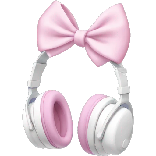 white imax headphones with light pink bows emoji