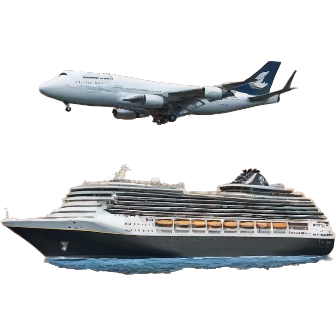 a flying cruise ship emoji