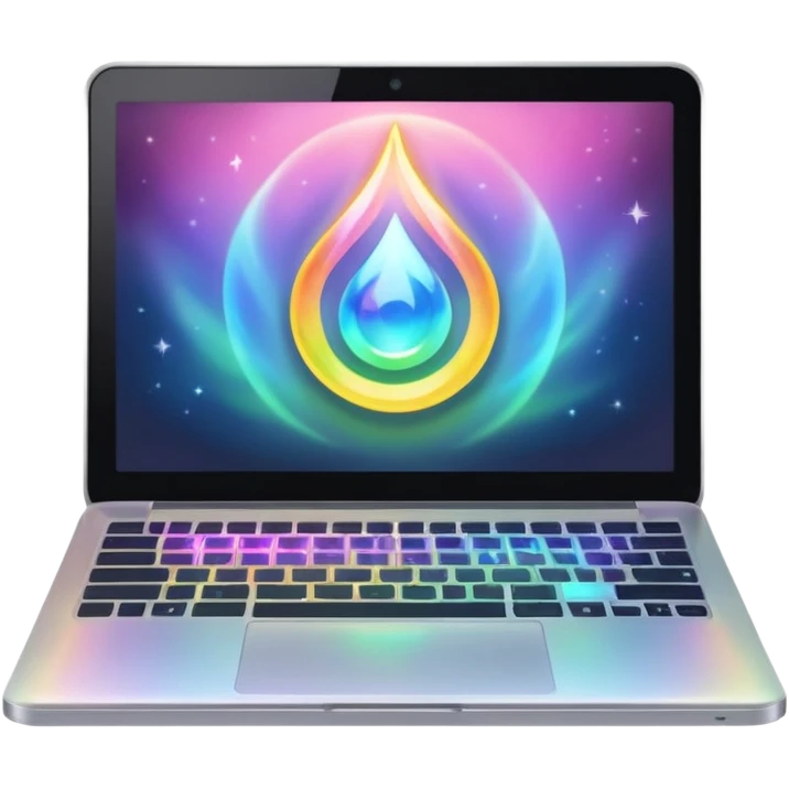 laptop with magical aura emoji