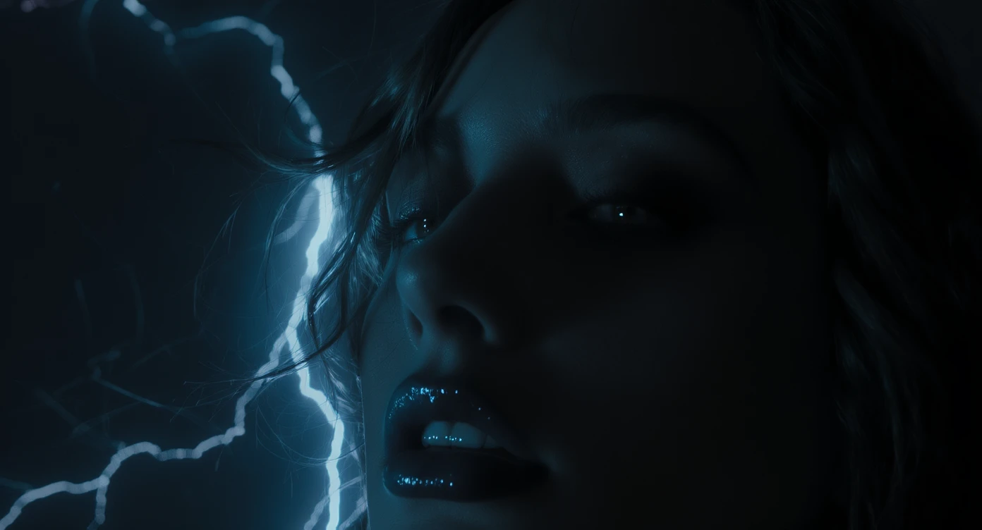 Closeup photo of a beautifull woman, low key light, cinematic lightning emoji
