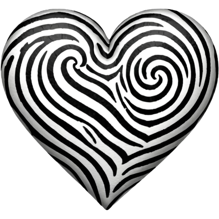 realistic zebra print heart emoji
