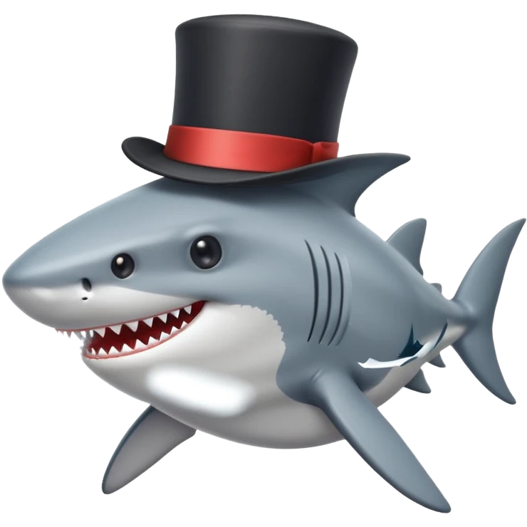 Shark with a top hat emoji