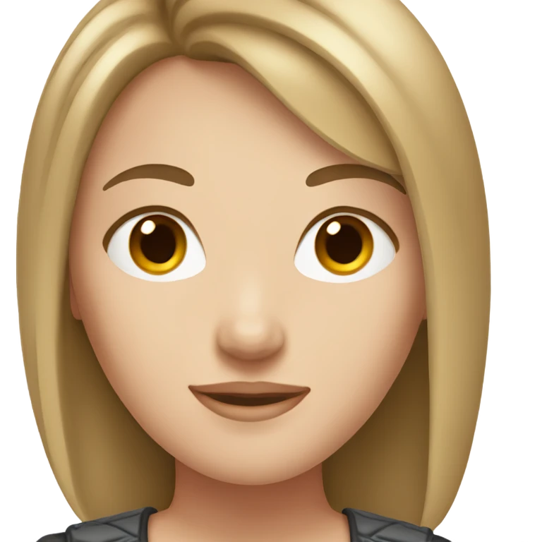 White girl with short straight brown hair emoji