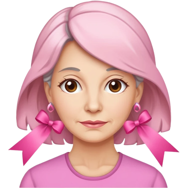 Mature Women with pink ribbons emoji