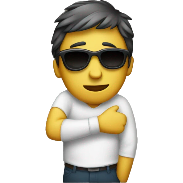 a human hugging human with sunglasses emoji