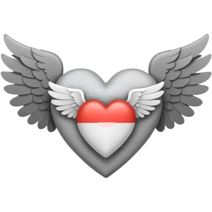 grisgray heart with wings and a hospital bandage (all gray) emoji