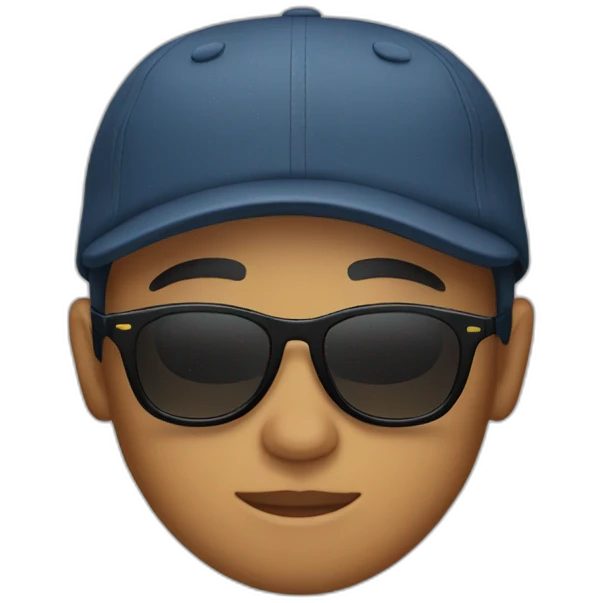 a boy with sunglasses and backwards cap emoji