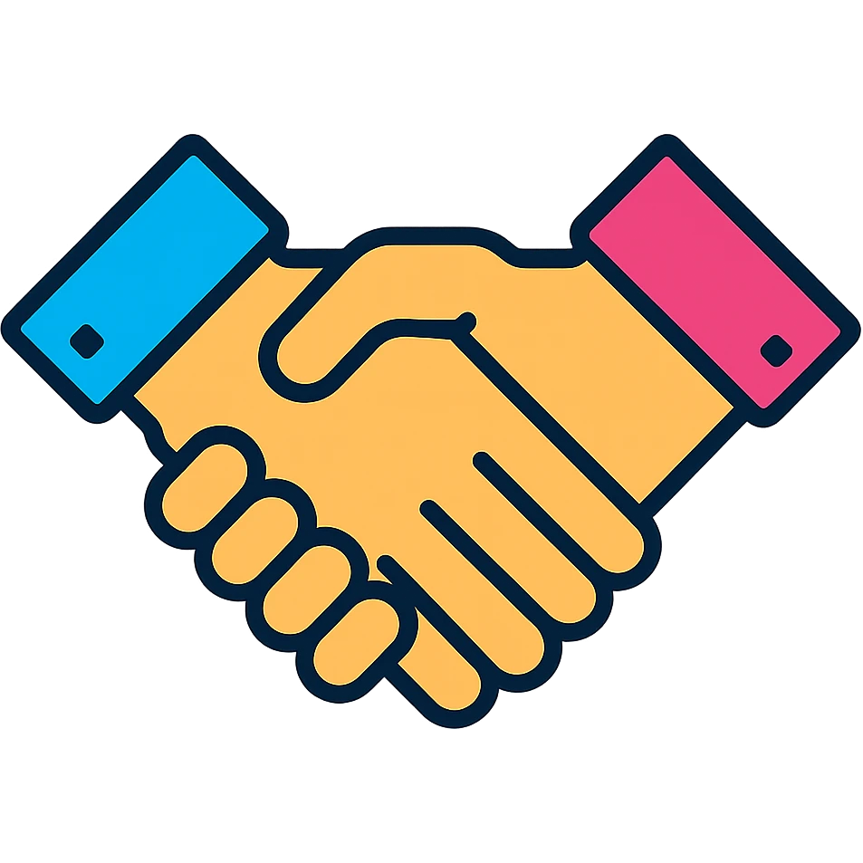 modern partnership handshake icon, branding-ready, clean and minimalistic design emoji