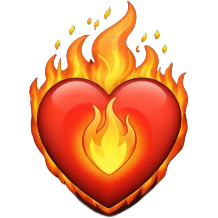 I want the emoji to be the heart on fire but make the heart black emoji