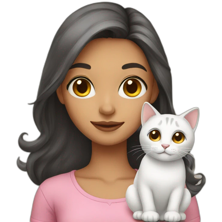 Girl with cat emoji