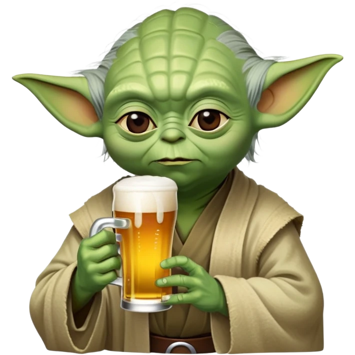 Yoda buvant une bière emoji