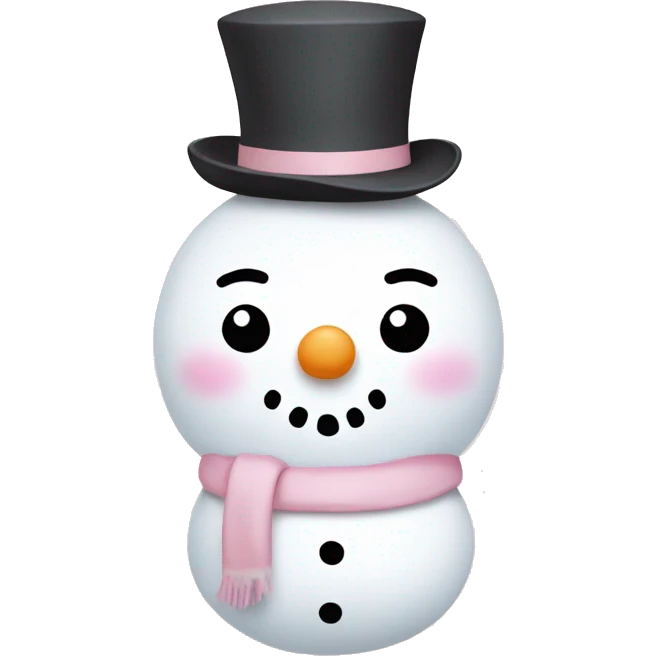 Cute white and light pink snowman emoji