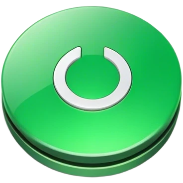 Green button top view emoji