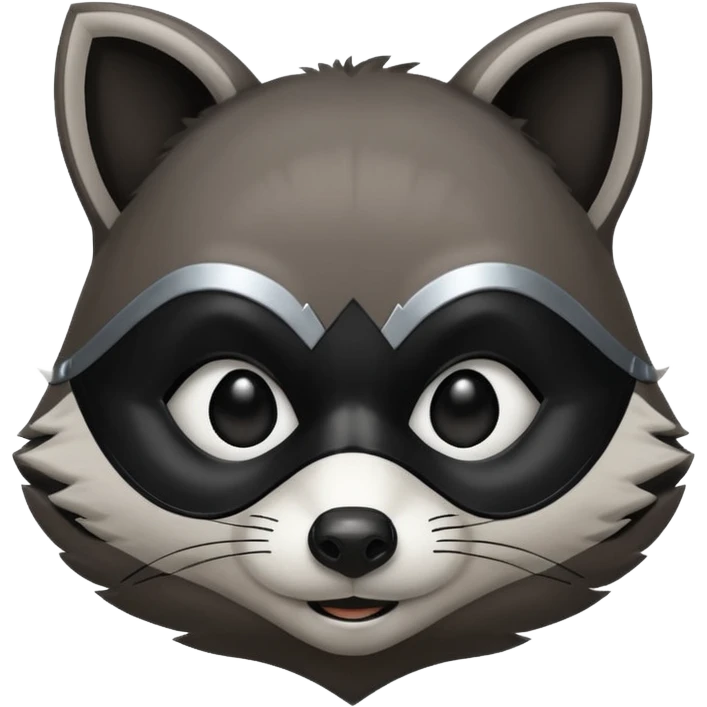 Superhero racoon face emoji