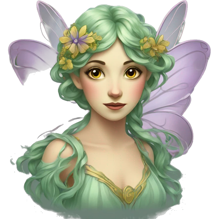Art nouveau fairy emoji