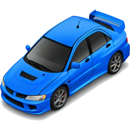 A blue Mitsubishi Evo 9 emoji