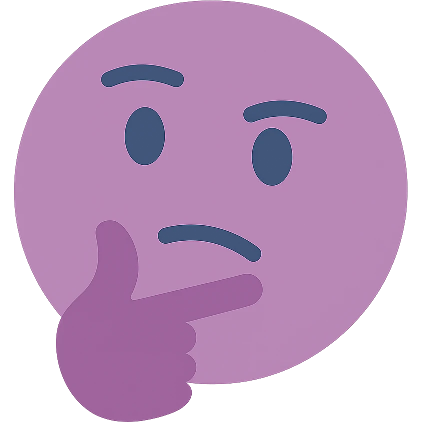 A dull purple The thinking face emoji