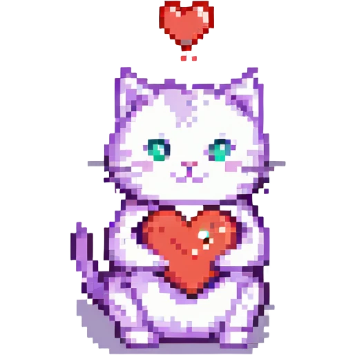 cat holding a heart emoji