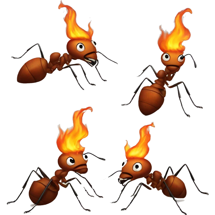 Ant on fire  emoji