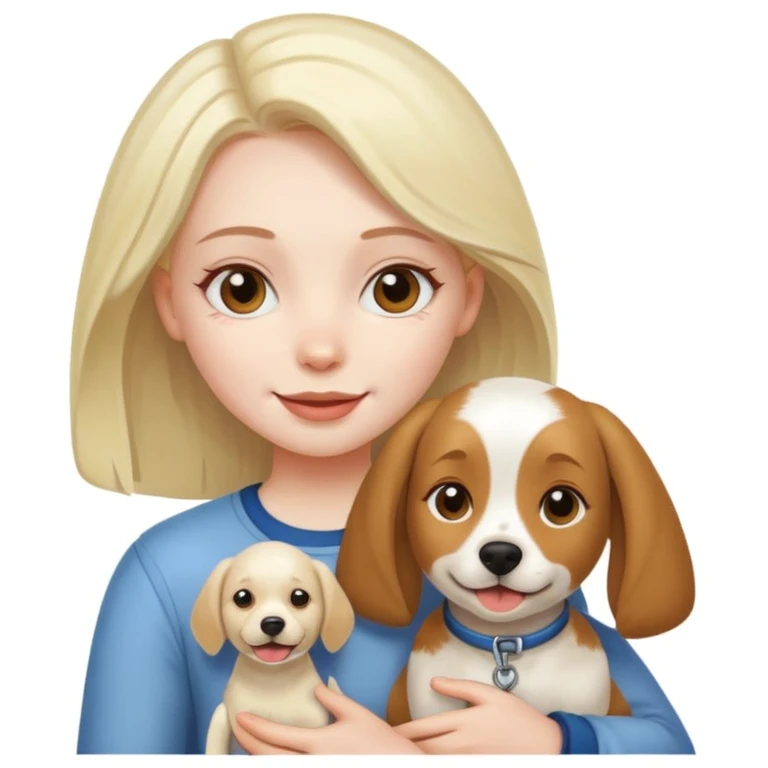 girl and her pet dog emoji