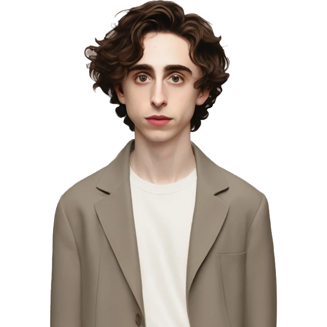 24	Feminine Timothee Chalamet	Androgynous short hair, thrift store fashion	British, actor, artsy	Artsy, philosophical, patient emoji