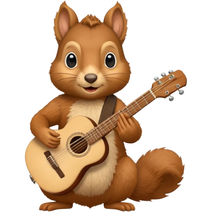 Squirrel playing a guitar emoji