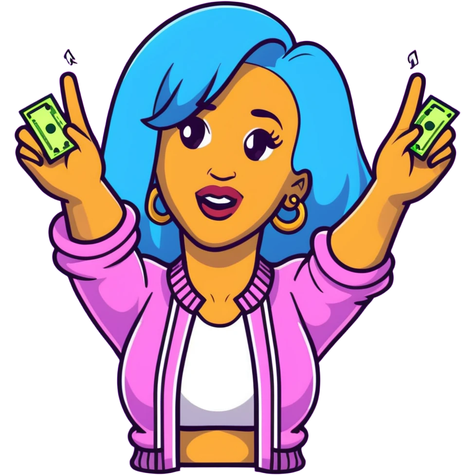 Cardi B making money rain emoji