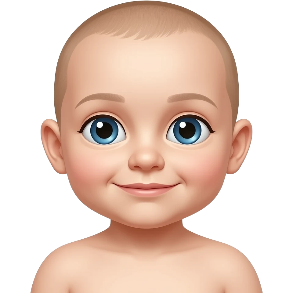 Bald baby emoji